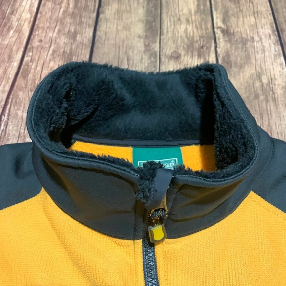 LL Bean Mens Black Yellow Mock Neck Long Sleeves Full Zip Jacket Size XL - Picture 5 of 10